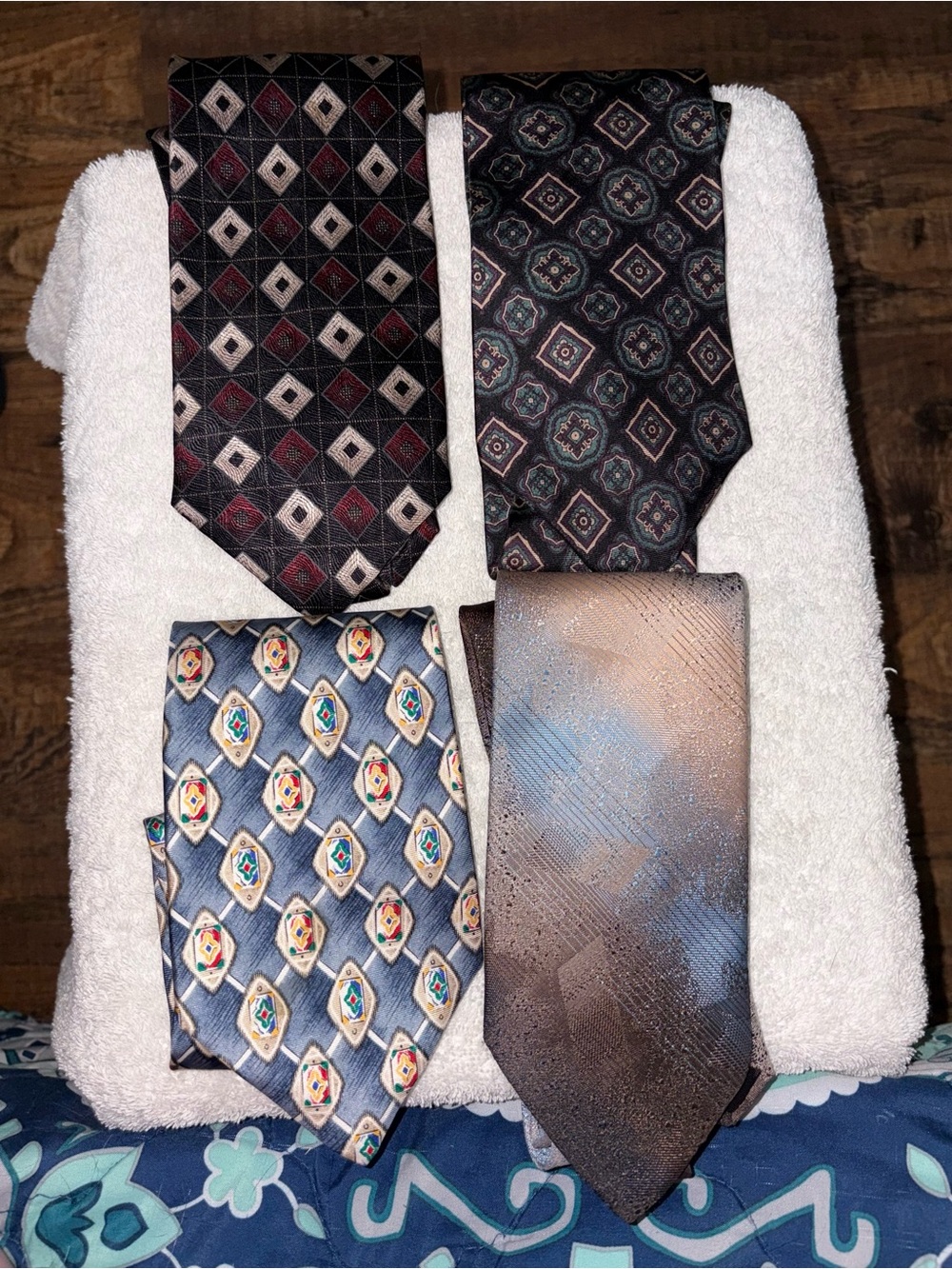 Covington Men's Tie Set in Black, Brown, Blue and Gray Accents